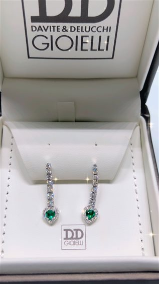 Orecchini Davite & Delucchi Donna in Oro bianco Smeraldo 0.48 Ct BB009871SM - BB009871SM